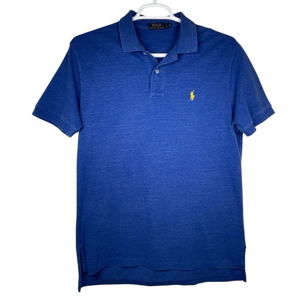 Polo Ralph Lauren Classic Fit 100% Cotton Blue‎ Mens Polo Shirt Size Large